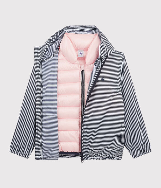 Coupe-vent 3 en 1 recycl&eacute; enfant rose