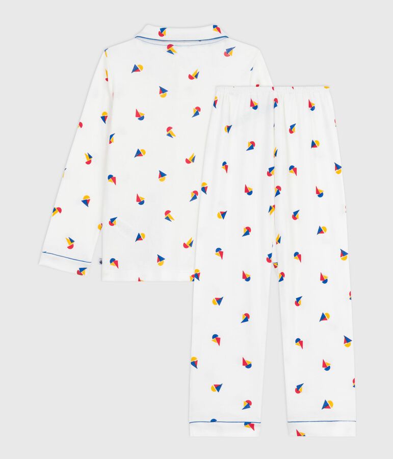 Pyjama boutonn&eacute; enfant en coton imprim&eacute; MARSHMALLOW/ OLYMPIC/ MULTICO