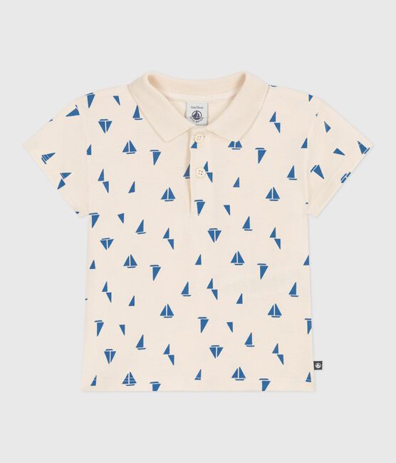 Polo bébé en coton manches courtes imprimé petits bateaux bleu AVALANCHE/blanc PERSE