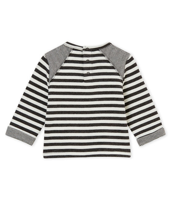 tee-shirt rayé bébé garçon noir CITY/blanc MARSHMALLOW