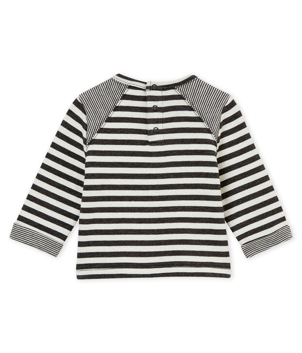 tee-shirt ray&eacute; b&eacute;b&eacute; gar&ccedil;on gris/blanc
