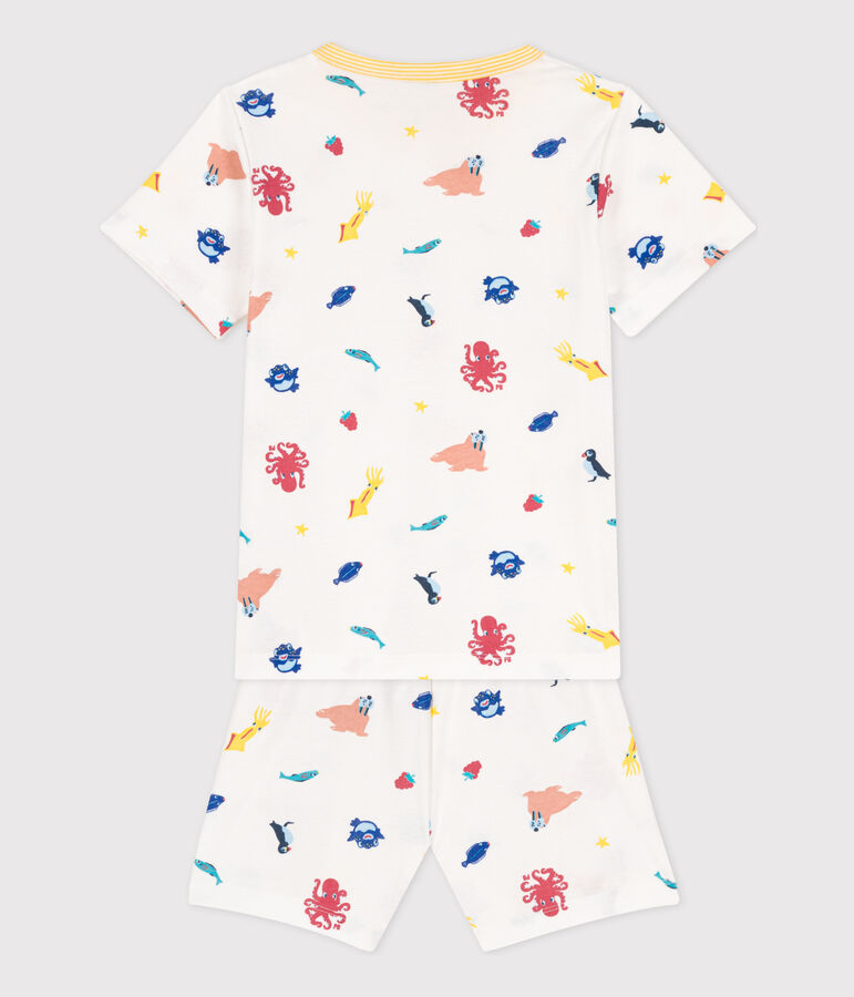 Pyjacourt phosphorescent en coton enfant blanc MARSHMALLOW/blanc MULTICO