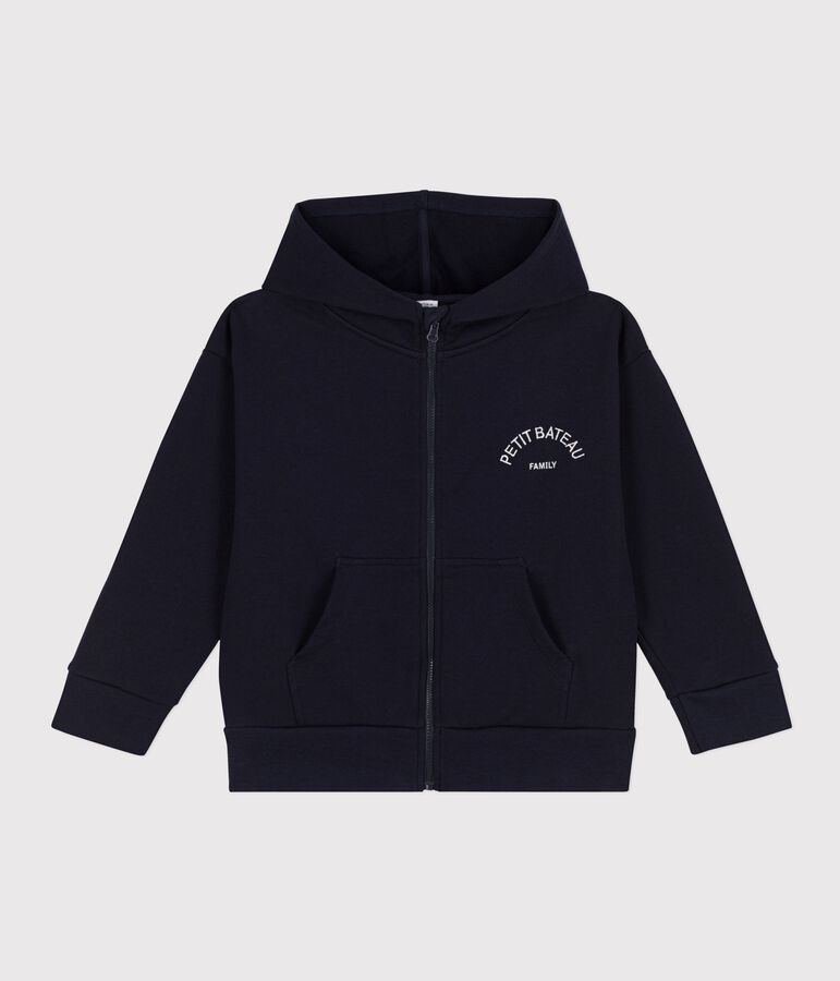 Sweatshirt zipp&eacute; &agrave; capuche enfant gar&ccedil;on bleu SMOKING