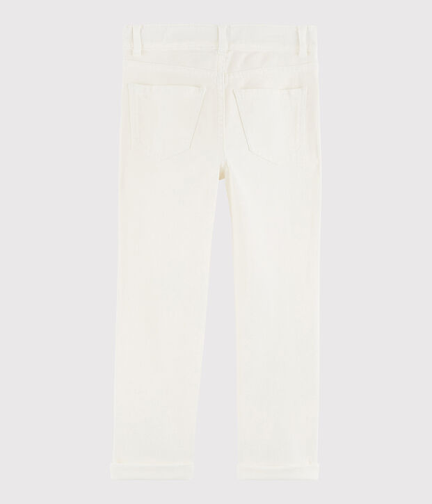 Pantalon en serge enfant gar&ccedil;on blanc