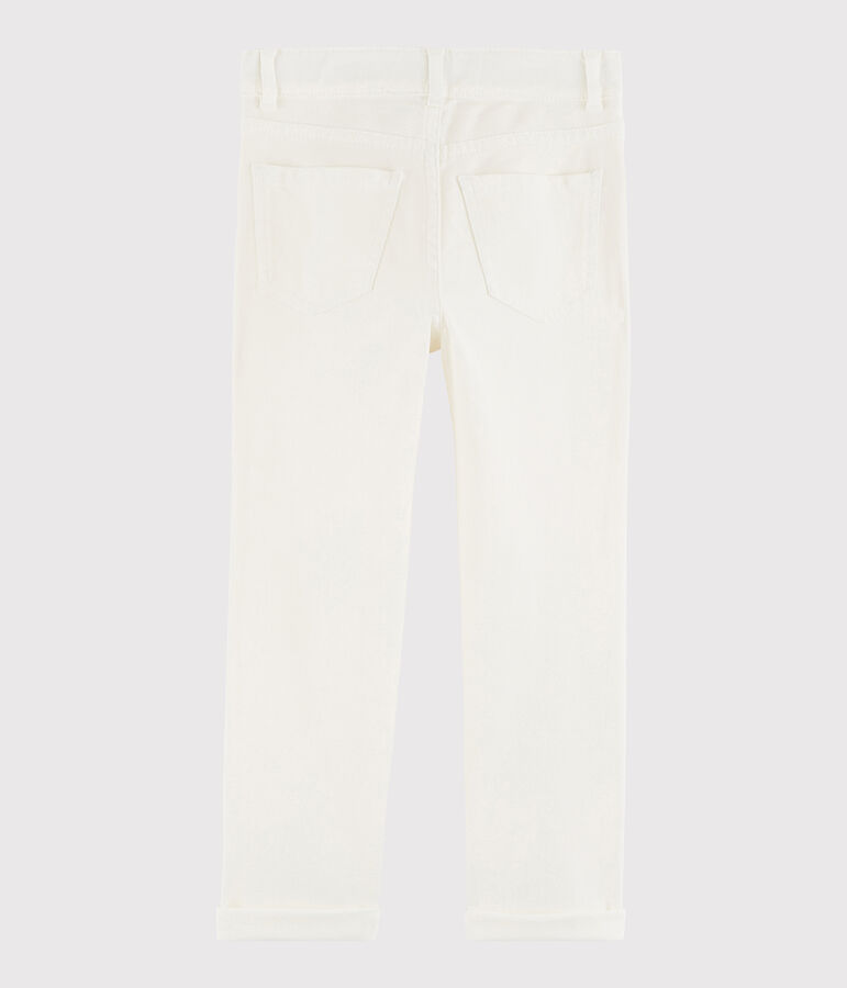 Pantalon en serge enfant gar&ccedil;on blanc MARSHMALLOW