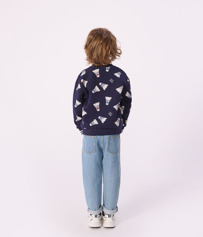 Sweatshirt enfant en coton imprim&eacute; bleu SOIR/ MULTICO