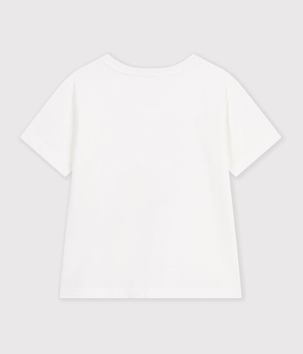 Tee-shirt enfant manches courtes imprim&eacute; blanc