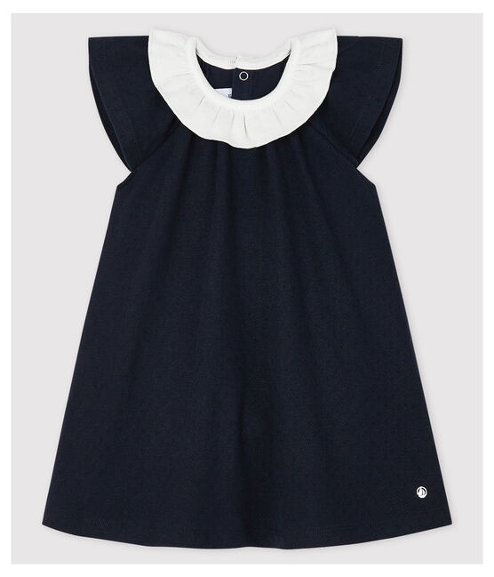 Robe body avec col en côte bébé fille bleu SMOKING