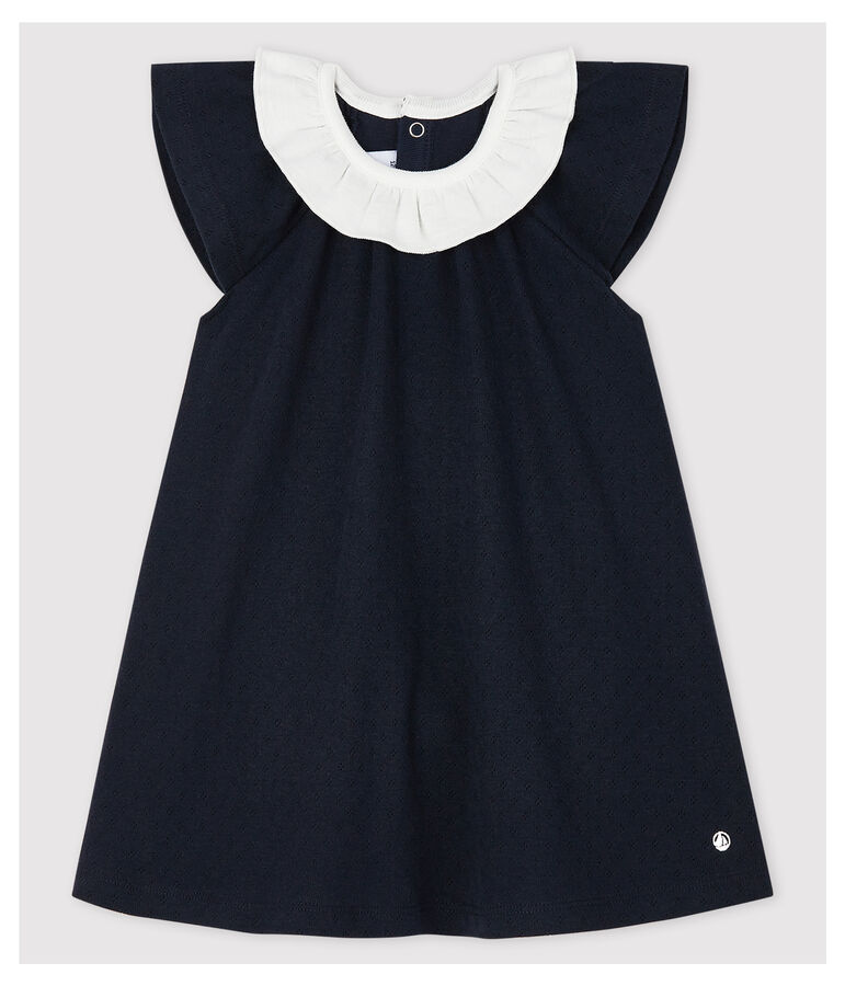 Robe body avec col en c&ocirc;te b&eacute;b&eacute; fille bleu SMOKING