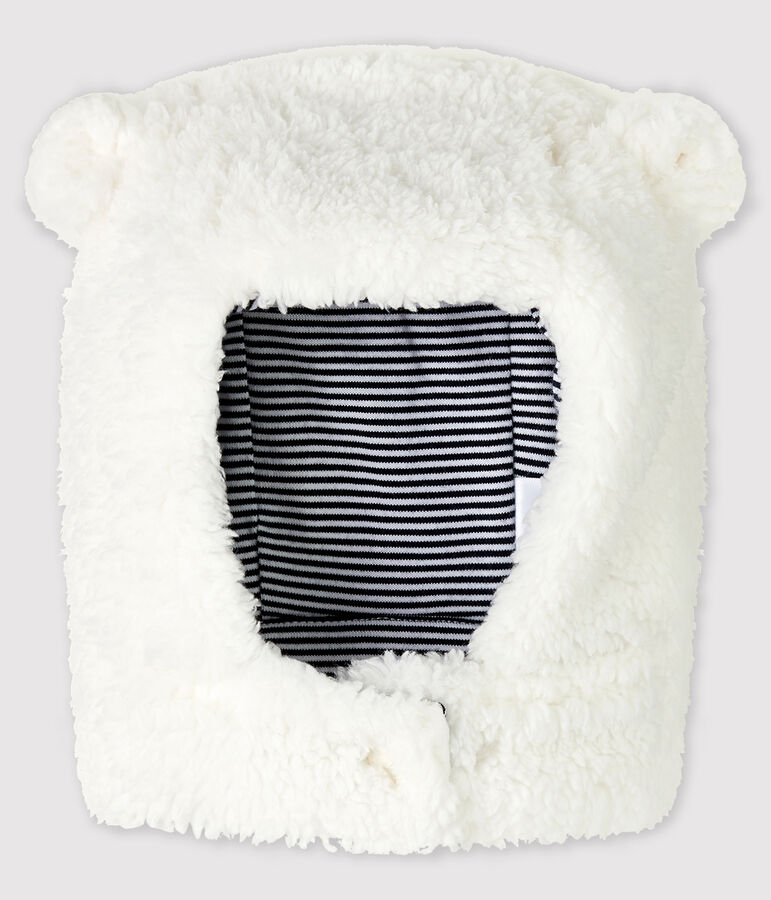 Bonnet en sherpa b&eacute;b&eacute; fille/gar&ccedil;on blanc MARSHMALLOW