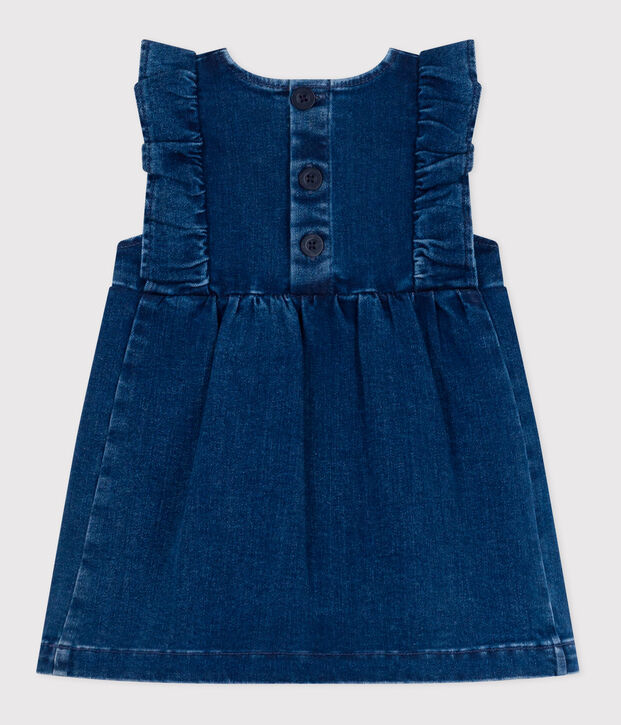 Robe b&eacute;b&eacute; sans manche en denim bleu