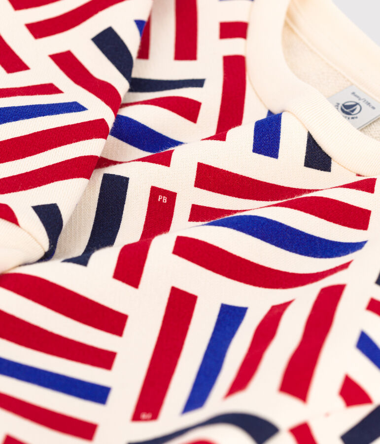 Robe manches longues imprim&eacute;e en molleton enfant fille blanc AVALANCHE/ MULTICO