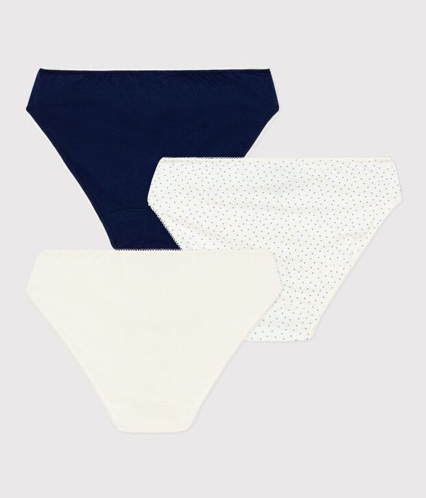 Lot de 3 culottes &agrave; pois en coton et &eacute;lasthanne fille multicouleur