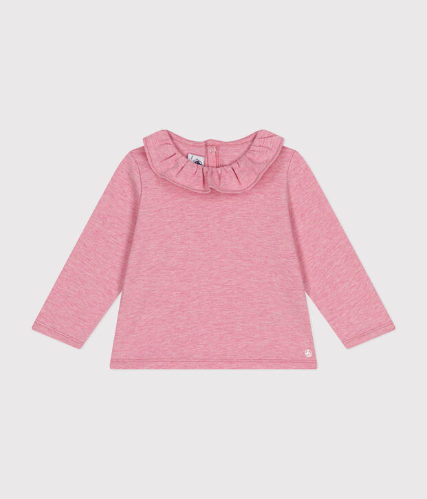 Blouse manches longues en jersey b&eacute;b&eacute; rose