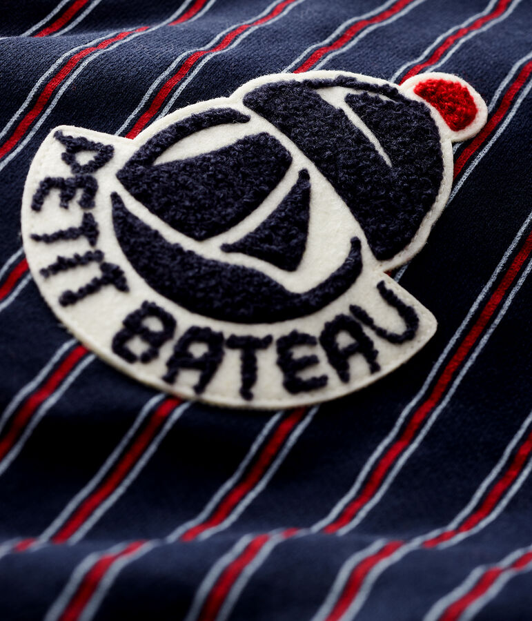 Sweatshirt &agrave; capuche b&eacute;b&eacute; gar&ccedil;on bleu SMOKING/blanc MULTICO