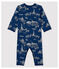 Dors-bien sans pieds toile de Jouy Paris bébé en coton bleu MEDIEVAL/blanc ECUME
