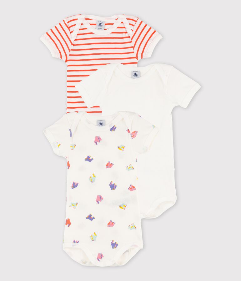Lot de 3 bodies manches courtes b&eacute;b&eacute; gar&ccedil;on multicouleur