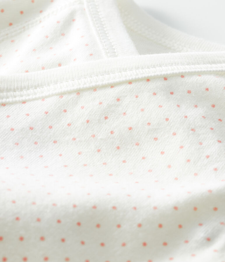 Body naissance manches longues b&eacute;b&eacute; blanc MARSHMALLOW/rose CHARME