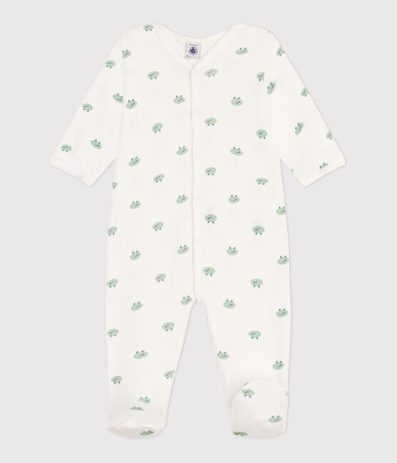 Pyjama bébé en coton grenouilles blanc MARSHMALLOW/blanc MULTICO