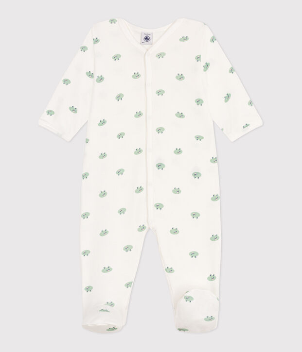 Pyjama b&eacute;b&eacute; en coton grenouilles blanc/multicouleur
