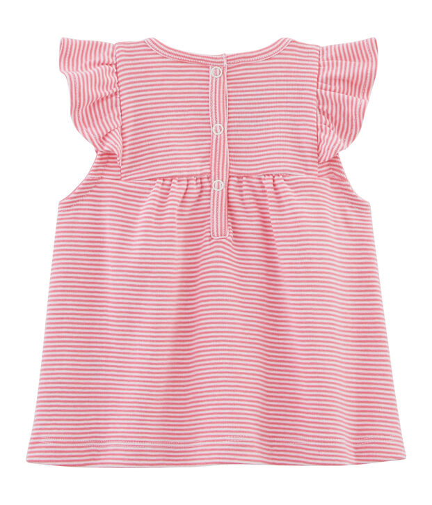 Blouse ray&eacute;e b&eacute;b&eacute; fille rose/blanc