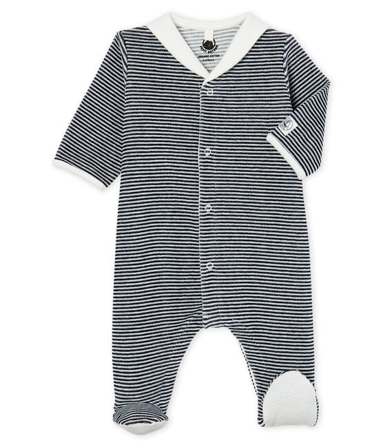 Dors Bien Bebe Garcon En Velours Smoking Marshmallow Petit Bateau