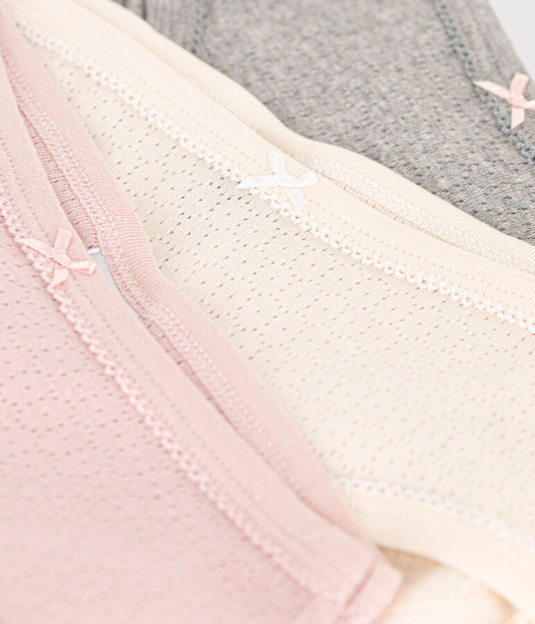 Lot de 3 culottes taille haute en coton ajour&eacute; enfant multicouleur