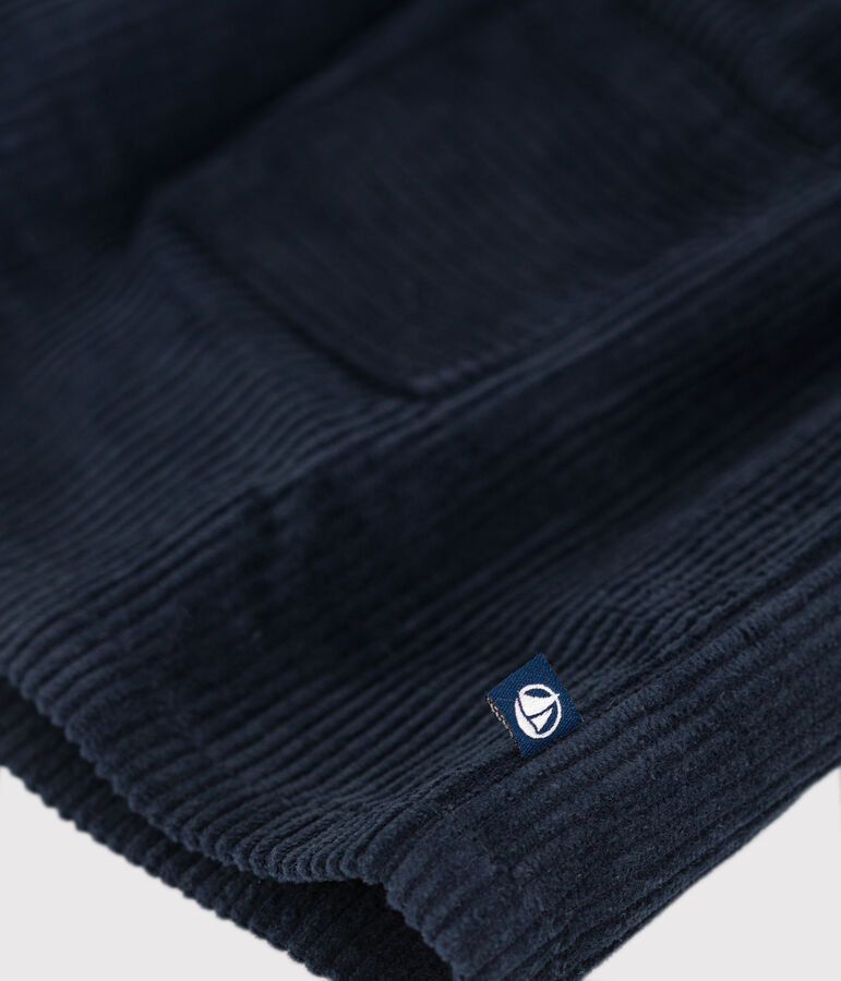 Robe sans manche en velours grosses c&ocirc;tes b&eacute;b&eacute; bleu SMOKING