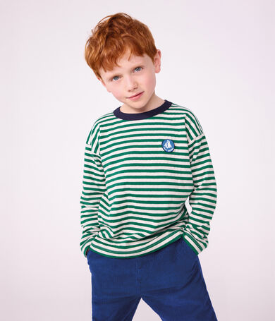 Tee-shirt enfant manches longues &agrave; rayures