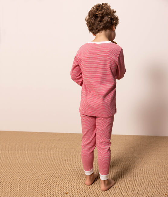 Pyjama milleraies en coton enfant rouge CORRIDA/blanc MARSHMALLOW