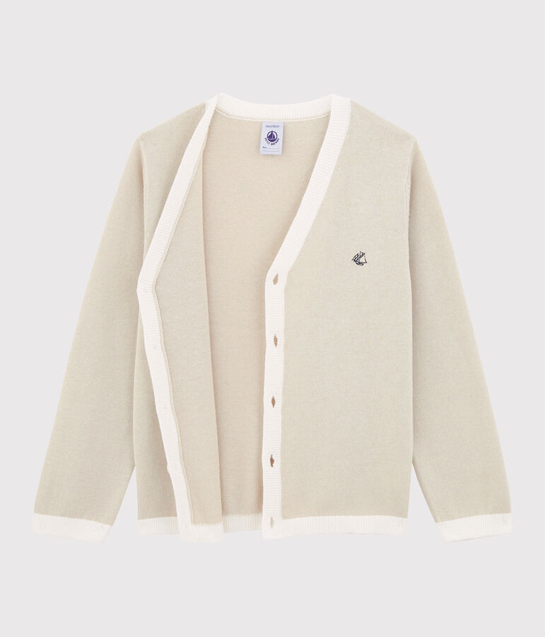 Cardigan enfant gar&ccedil;on beige