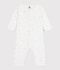 Pyjama b&eacute;b&eacute; en coton ajour&eacute; sans pieds avec col imprim&eacute; fleuri blanc/multicouleur