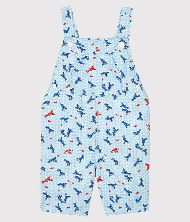 Salopette courte imprim&eacute;e b&eacute;b&eacute; gar&ccedil;on blanc/multicouleur