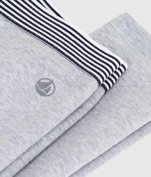 Pantalon esprit legging enfant en coton uni gris chin&eacute;