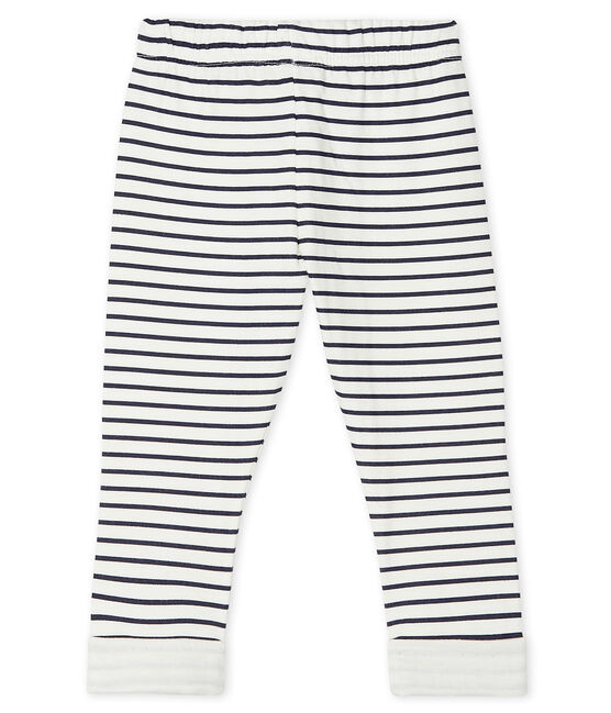 Pantalon bébé en tubique imprimé blanc MARSHMALLOW/bleu SMOKING