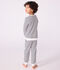 Pyjama enfant en coton &eacute;ponge &agrave; rayures bleu/bleu