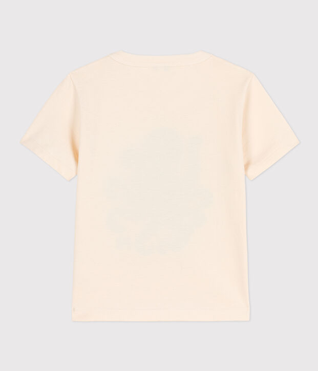 Tee-shirt floqu&eacute; manches courtes enfant gar&ccedil;on &eacute;cru