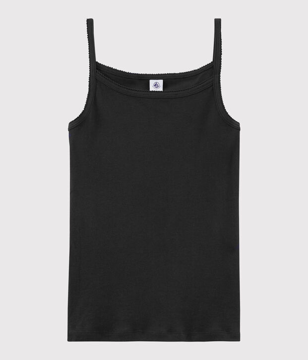 Chemise &agrave; bretelles iconique en coton Femme noir