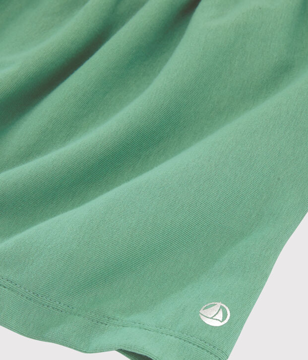Robe manches courtes en coton enfant fille vert