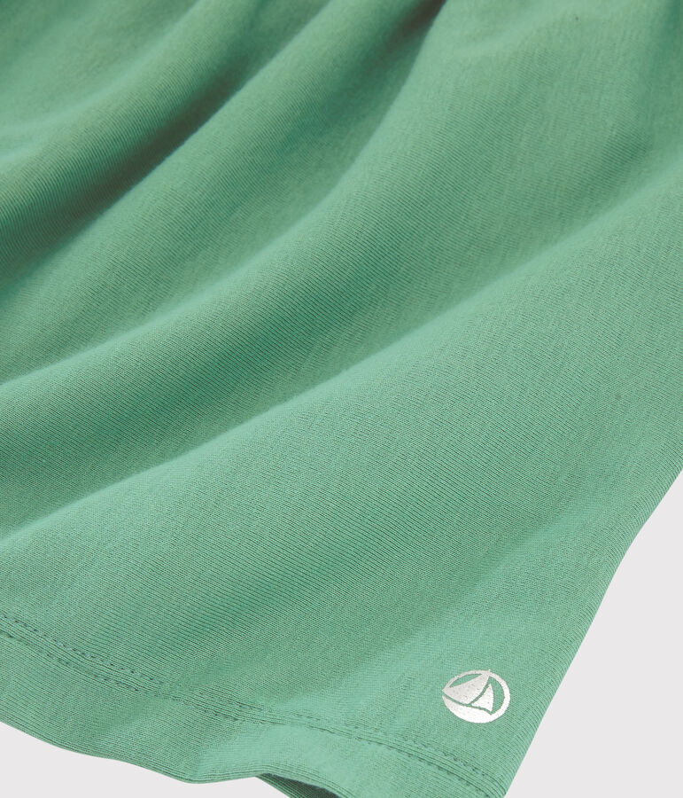 Robe manches courtes en coton enfant fille vert