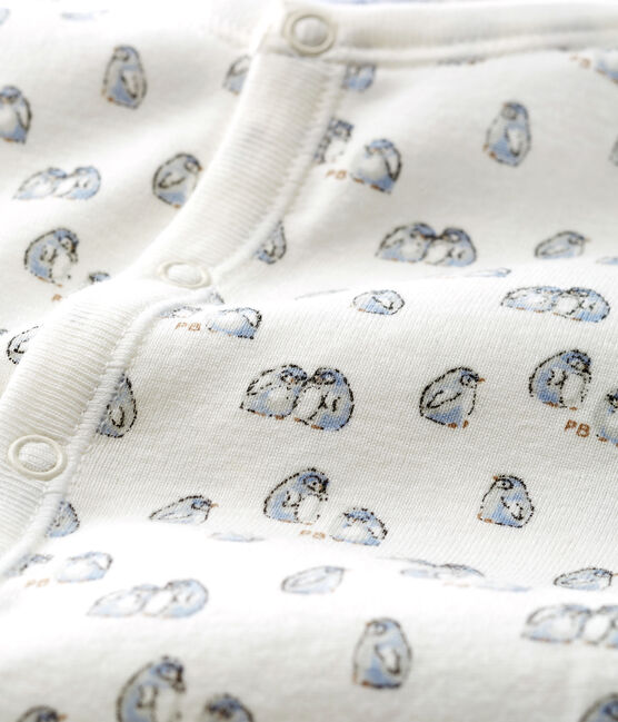 Combisac bébé en côte blanc MARSHMALLOW/bleu TOUDOU/ MULTICO