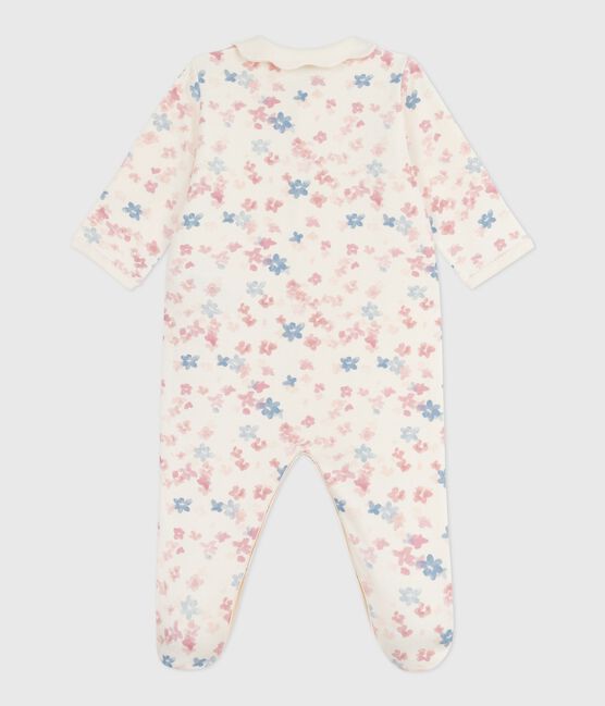 Pyjama bébé en molleton gratté avec col pétale imprimé fleuri MILK/ MULTICO