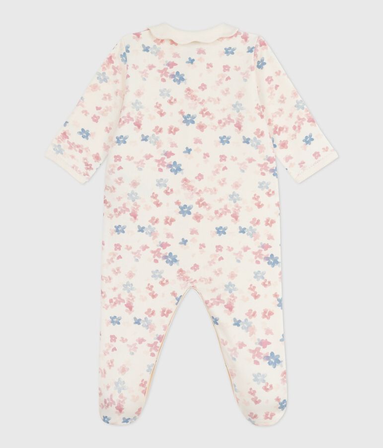 Pyjama b&eacute;b&eacute; en molleton gratt&eacute; avec col p&eacute;tale imprim&eacute; fleuri MILK/ MULTICO