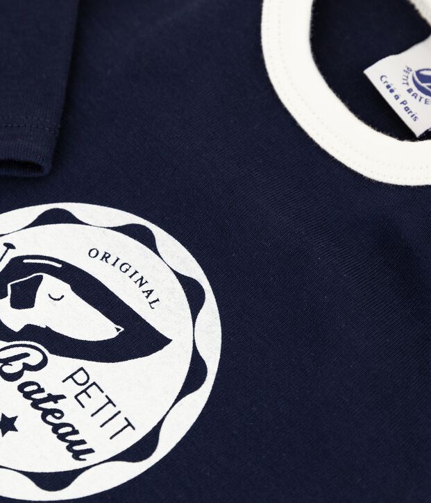 Tee-shirt b&eacute;b&eacute; gar&ccedil;on bleu marine