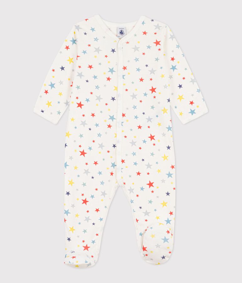 Pyjama b&eacute;b&eacute; en coton imprim&eacute; &eacute;toiles blanc/multicouleur