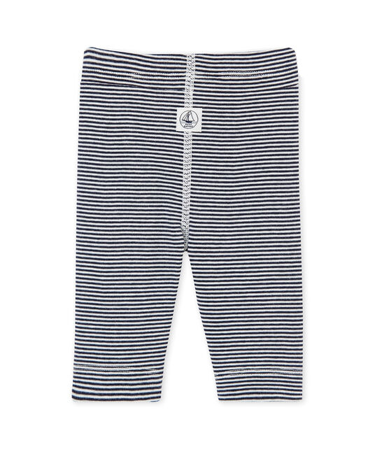 Legging bébé mixte rayé milleraies bleu SMOKING/blanc LAIT