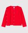 Cardigan en coton enfant fille rouge PEPS