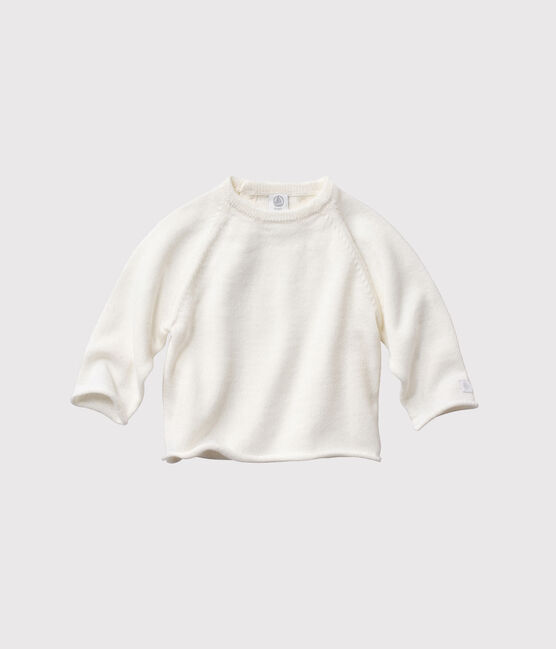 Brassière bébé en laine et coton blanc LAIT