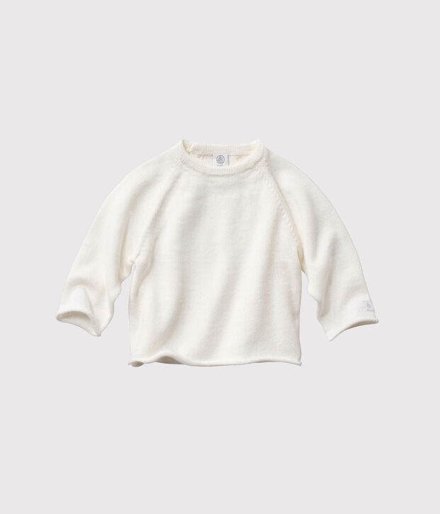 Brassi&egrave;re b&eacute;b&eacute; en laine et coton blanc