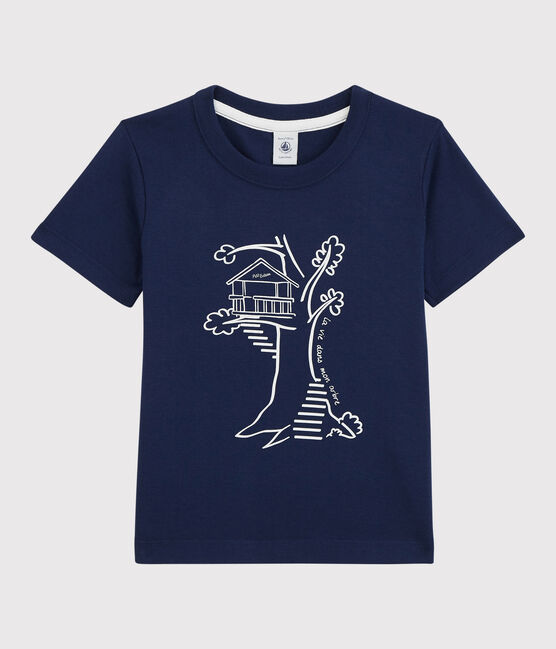 T-shirt manches courtes en coton enfant garçon bleu MEDIEVAL